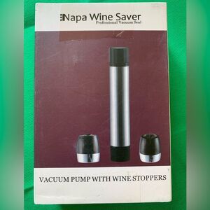 Wine Saver Vacuum Pump with Wine Stoppers Stainless Steel